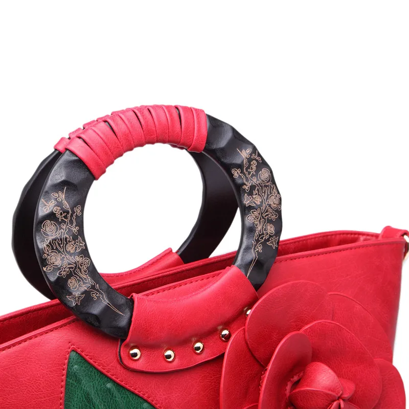 

Women Embossing PU Leather Handbag Rose Flower Bags Large Capacity Lady Fashion Casual Bags Vintage Crossbody Totes High Quality