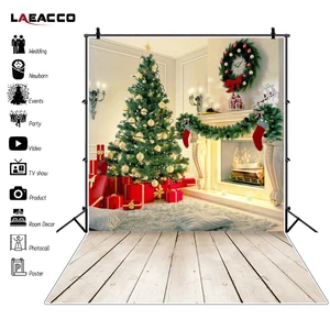 Рождественские фоны для фото дерево камин с венком подарок деревянный пол фотостена ребенок портрет фотографический фон для фотостудии