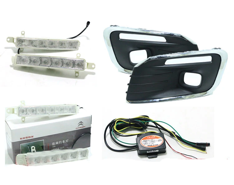 Osmrk светодиодные дневные ходовые огни drl для Citroen c-Elysee- с желтыми поворотниками