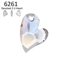 1 piece 100 original crystal from swarovski 6261 devoted 2 u heart pendant made in austria loose rhinestone for diy jewelry