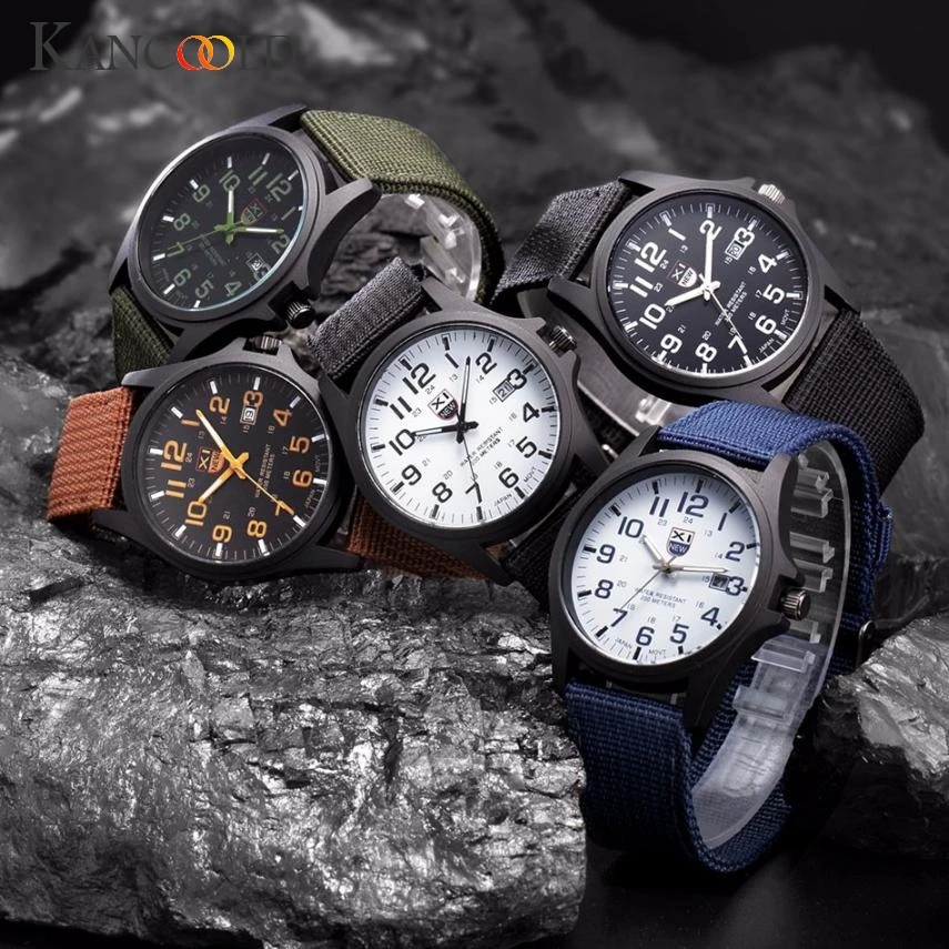 

Men's Watch Outdoor Date Stainless Steel Military Sports Watch Analog Quartz Army Wrist watches man clock 2018JUL16