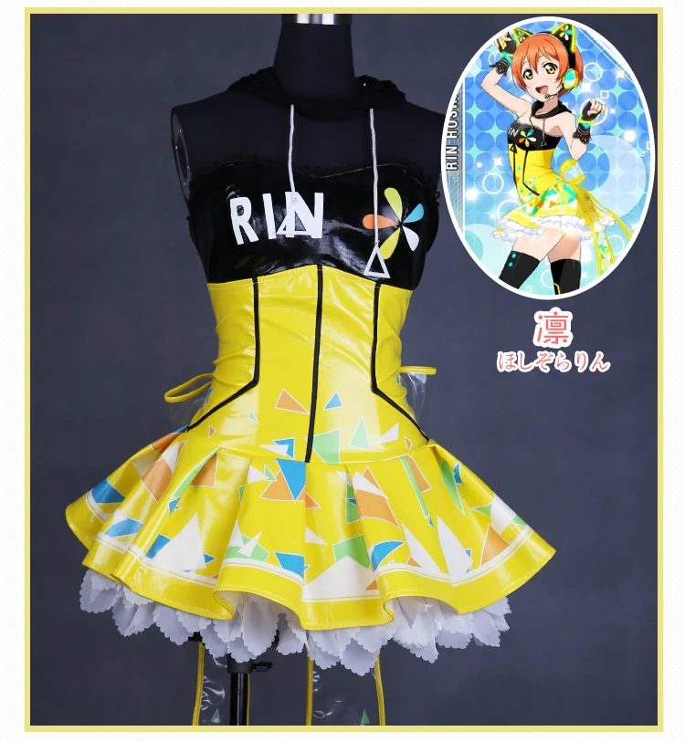 LoveLive! Светодиодный костюм для косплея уми маки рин нозоми, костюм для косплея, платье+ перчатки+ носки