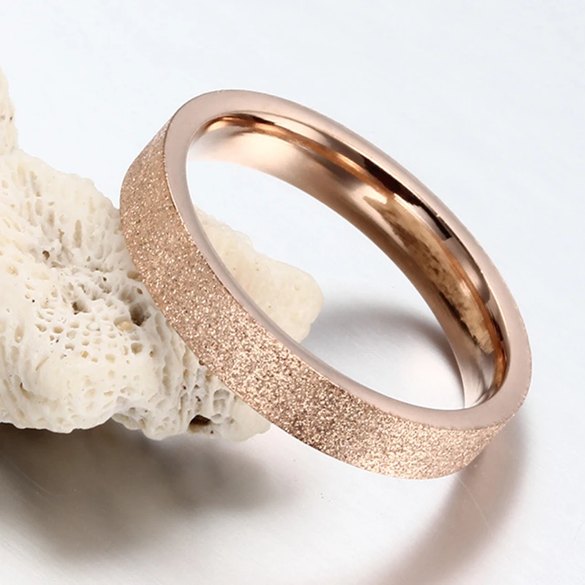 Новая роза золотое покрытие Titanium стали скраб пару колец для обувь мужчин и женщин
