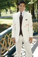 free shipping custom suit ivory groom tuxedos groomsman suit wedding mens suits jacketpantsvest