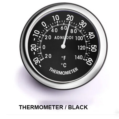 ThermometerBlack Автомобильный декоративный электронный счетчик, мини-часы из нержавеющей стали, термометр для автомобиля, украшение интерьера автомобиля, автомобильные аксессуары - Название цвета: ThermometerBlack