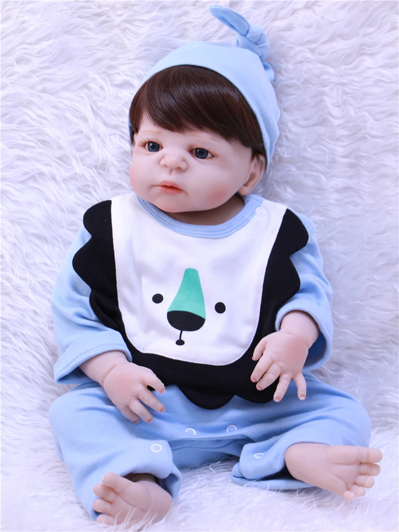 Boy girl doll reborn 22inch full body silicone baby dolls for child cheap babies bebe gift bonecas | Игрушки и хобби