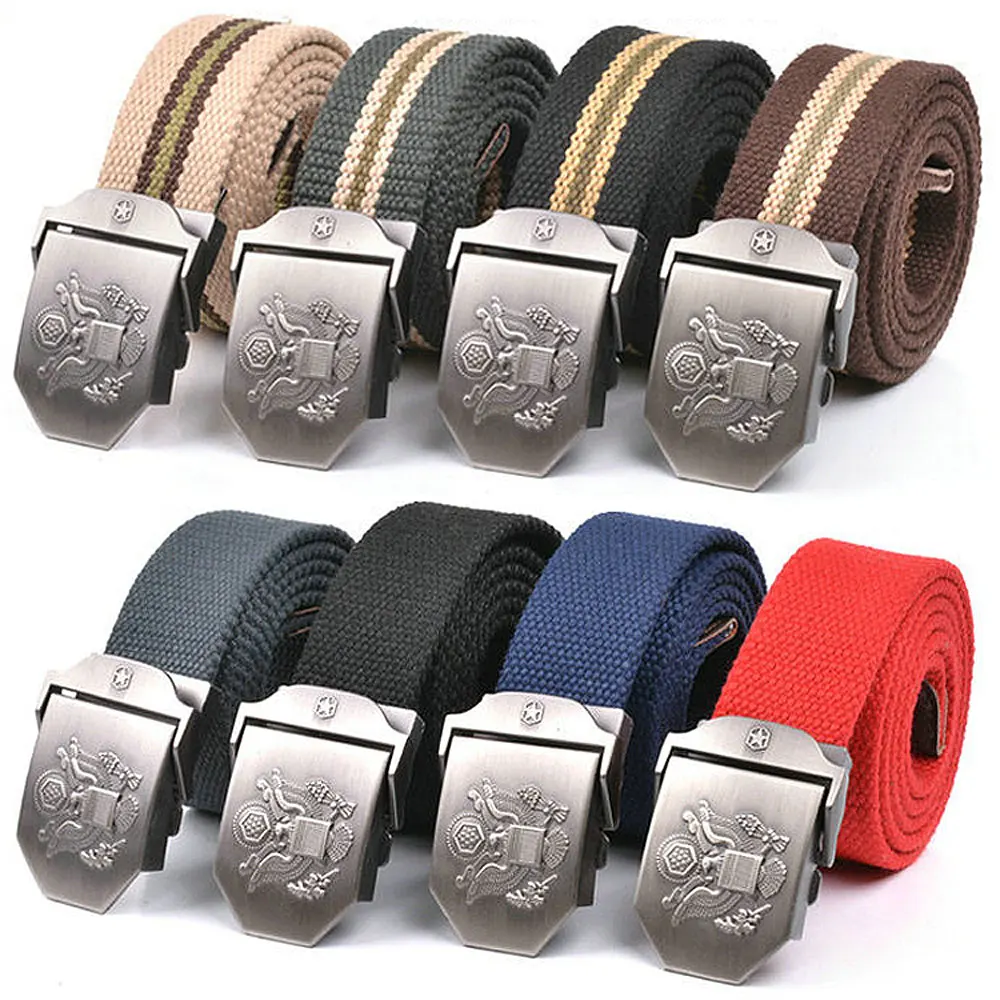 Новинка! Ремень брезентовый мужской регулируемая длина 110/140 см 10 цветов |