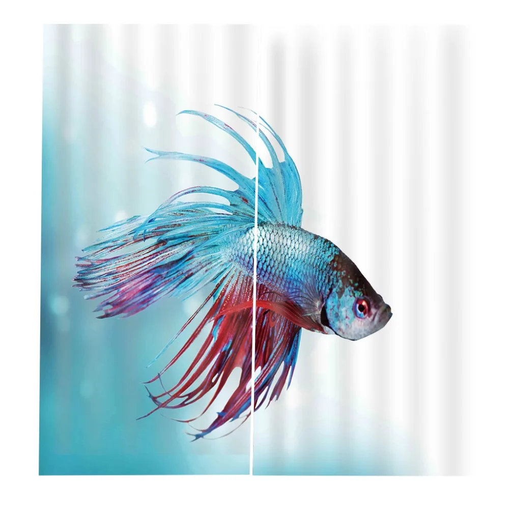 Роскошные занавески в виде рыбы для гостиной 3D спальни кухни современные оконные