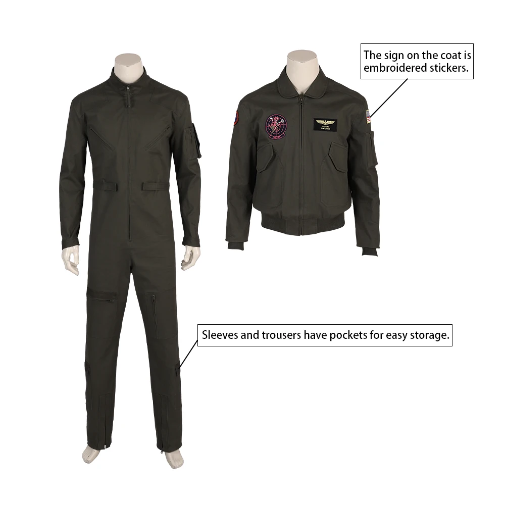 Костюм пистолета для косплея мужской летный комбинезон пилота куртка пальто