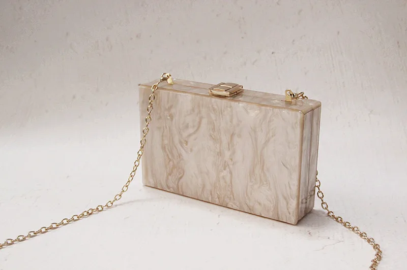 Woman New Wallet Brand Fashion Solid Acrylic Small Shoulder Bags Beige Party Evening Bags Clutches Wedding Women Casual Handbags