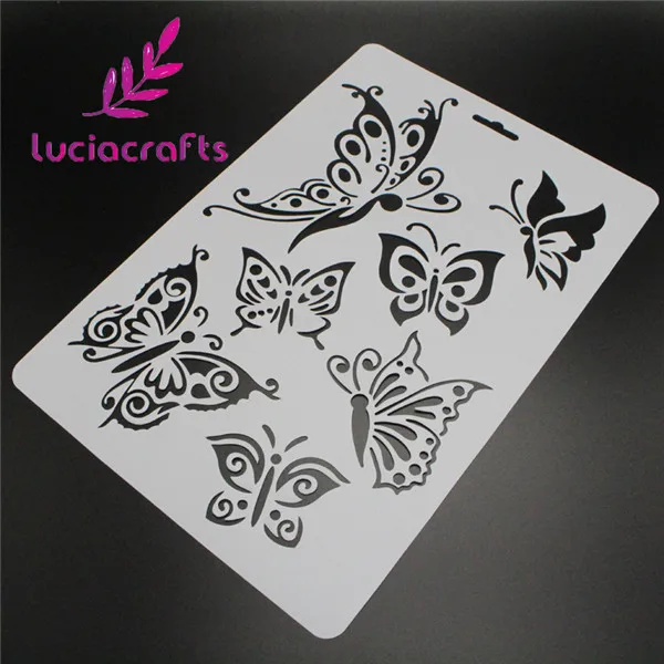 Butterfly 210x310mm Lucia craft 1 шт. цветок Многослойные трафареты для стены краски Скрапбукинг штамповка тиснение бумажные карты I0512 - Цвет: Butterfly 210x310mm