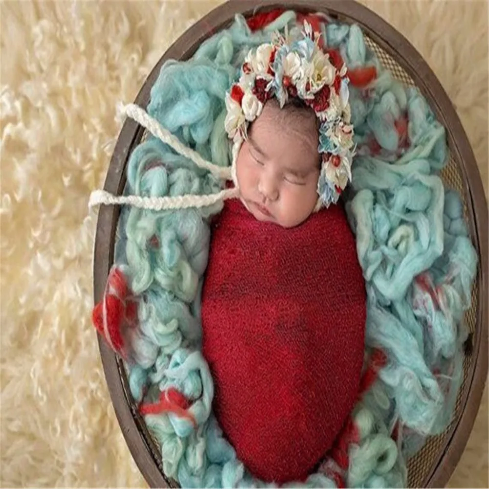 100% шерсть реквизит для фотосъемки новорожденных корзина наполнитель массивное
