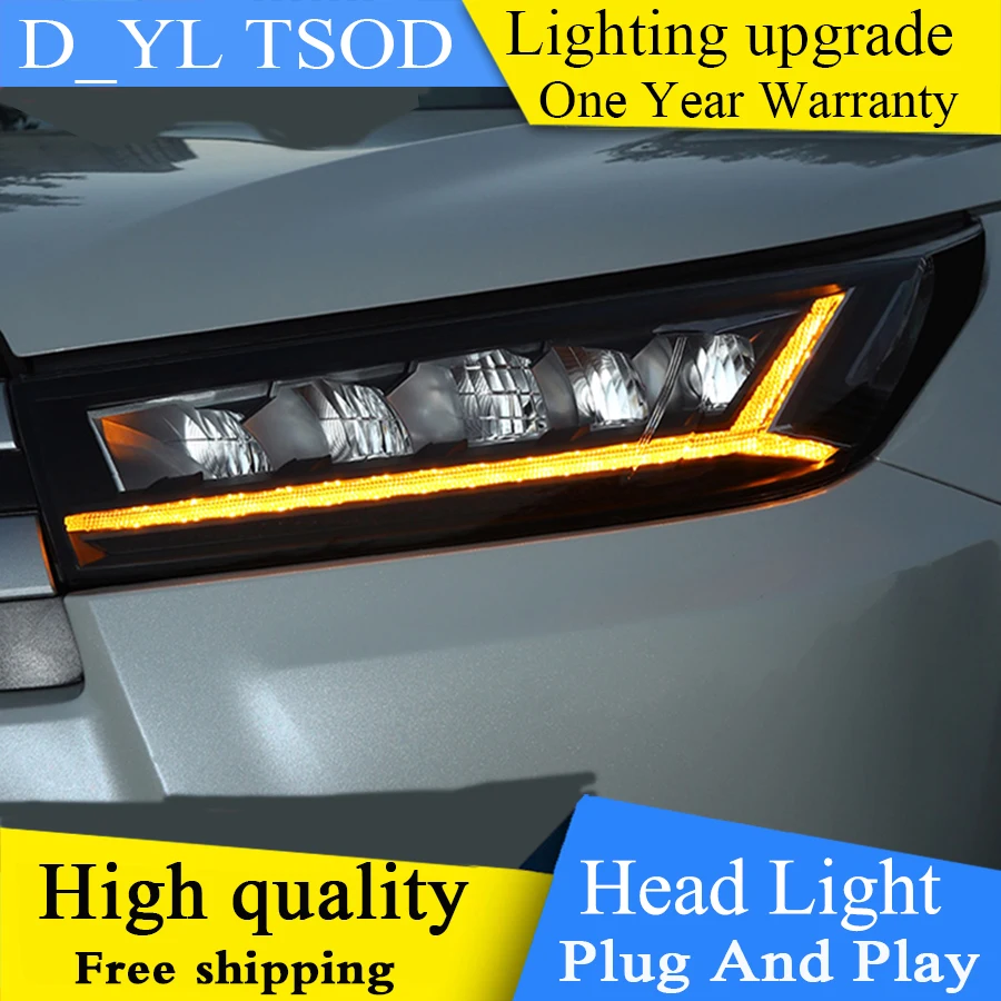 

Стайлинг автомобиля фары Toyota Highlander 2018 Новинка Kluger DRL ближний свет Дальний свет светодиодный динамический сигнал поворота светодиодный ные ...