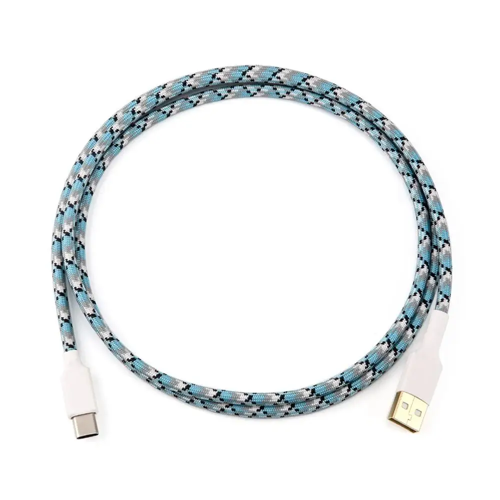 Color 2 Type-C cable Ручной работы TYPE-C USB кабель(1,2 м) для механической клавиатуры fit GK64 PCB - Цвет: Color 2 Type-C cable