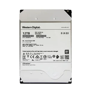 Western Digital 12 ТБ Ultrastar DC HC530 SATA HDD 7200 об/мин Класс 6 ГБ/сек. 512 МБ кэш 3 5&quot| |