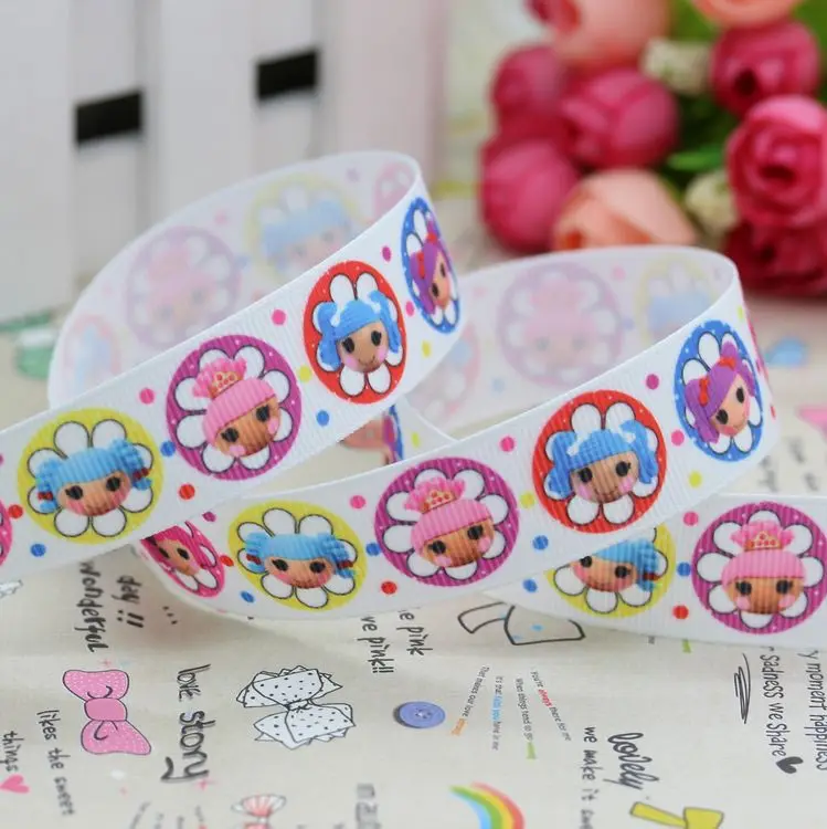 7/8 ''Бесплатная доставка lala fairy dots печатная лента для волос бант diy вечерние