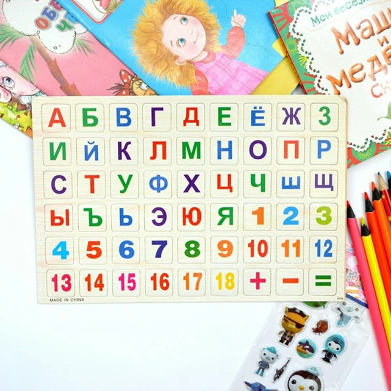 Детский английский/русский ABC набор детские игрушки Монтессори деревянный
