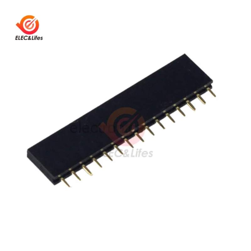 

10Pcs 15 Pin Single Row Straight Female Pin Header 2.54mm Pitch Strip Connector Socket 1X15 15Pin for Arduino PCB