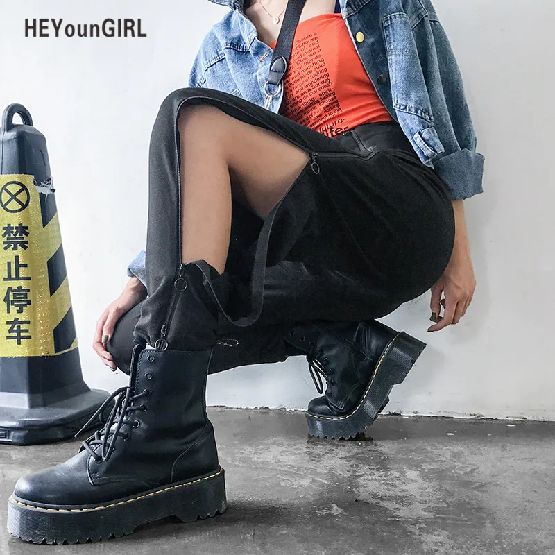 HEYounGIRL Harajuku повседневные черные штаны для бега женские хип-хоп брюки с высокой талией женские s Молния открытая уличная пот брюки лето