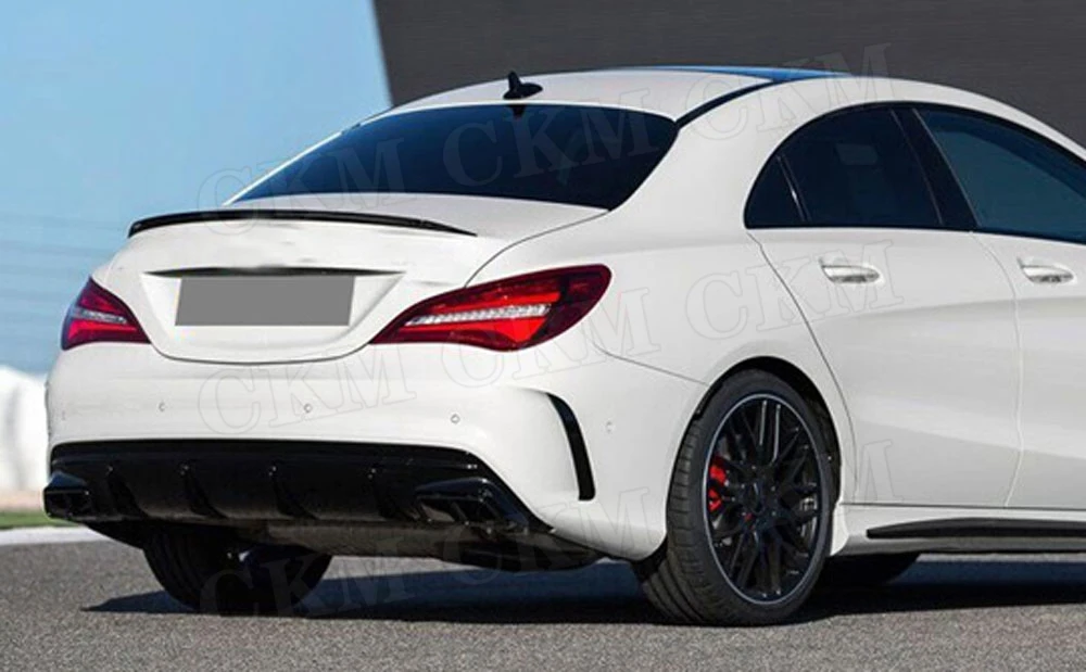 PP рассеиватель задней губы с выхлопными наконечниками для Mercedes Benz cla Class W117 cl260 cl45 2013- Bumper Skid Plate