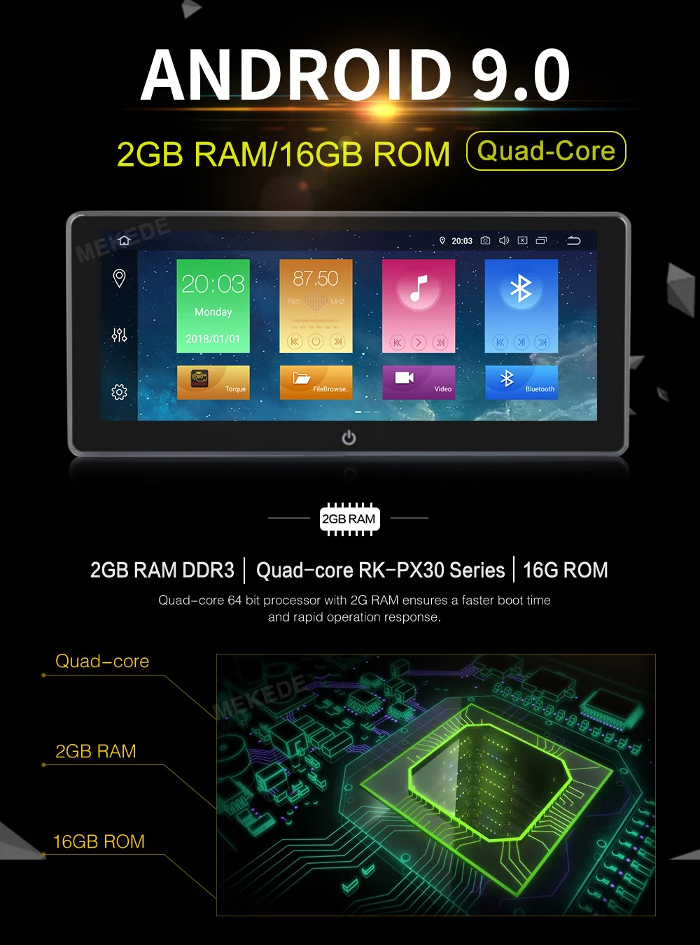 MEKEDE 2 DIN 10,25 дюймов ips Android 9,0 Универсальный 2din автомобильный DVD OctaCore 4G 32G DSP двойной DIN Автомобильный gps Радио авторадио TPMS
