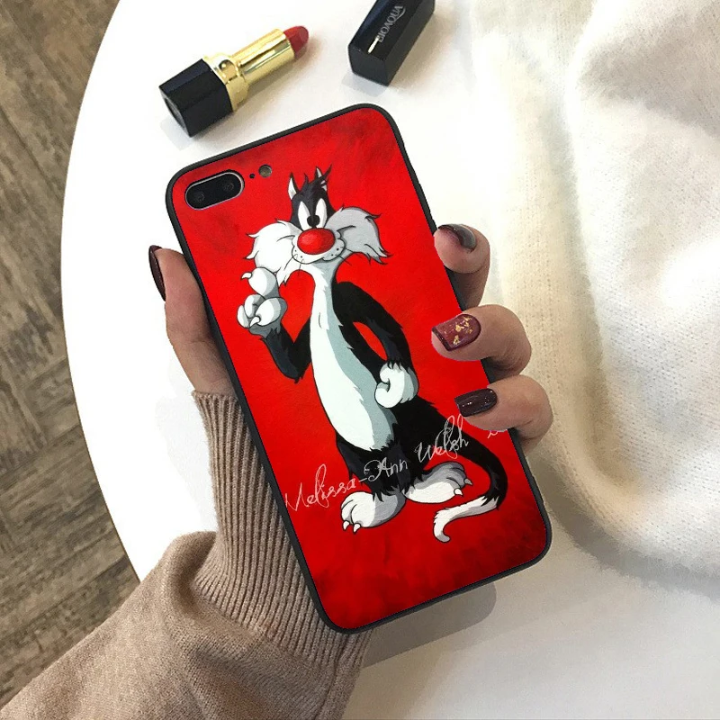 Милый мультяшный Том и Джерри чехол для телефона для iPhone XS MAX XR черный мягкий ТПУ чехол для iPhone X 7 8 6S 6 Plus 11Pro MAX чехол