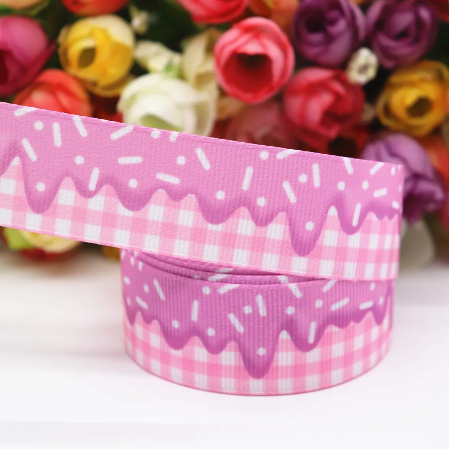 5 ярдов Grosgrain лента Торт печатная 1 &quot25 мм пробки для бутылок DIY ремесла аксессуары