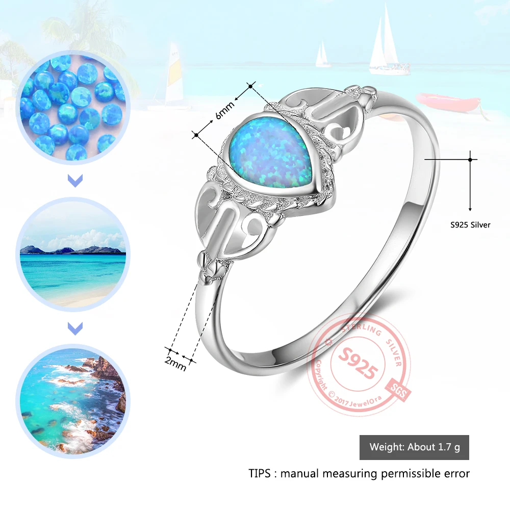 Женское кольцо из серебра 925 пробы с голубым опалом|stone ring|fashion rings womenring women |