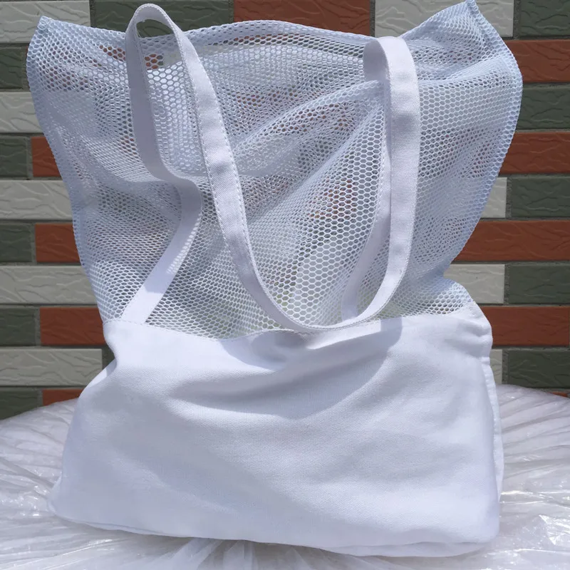 Летняя пляжная сумка Женская холщовая большая на плечо модная сетчатая