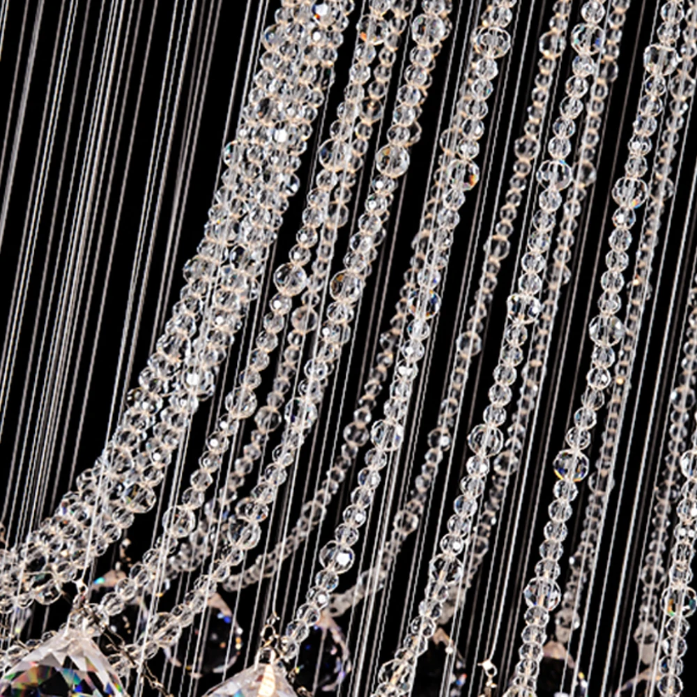 Современный светодиодный Длинный Спираль с украшением в виде кристаллов