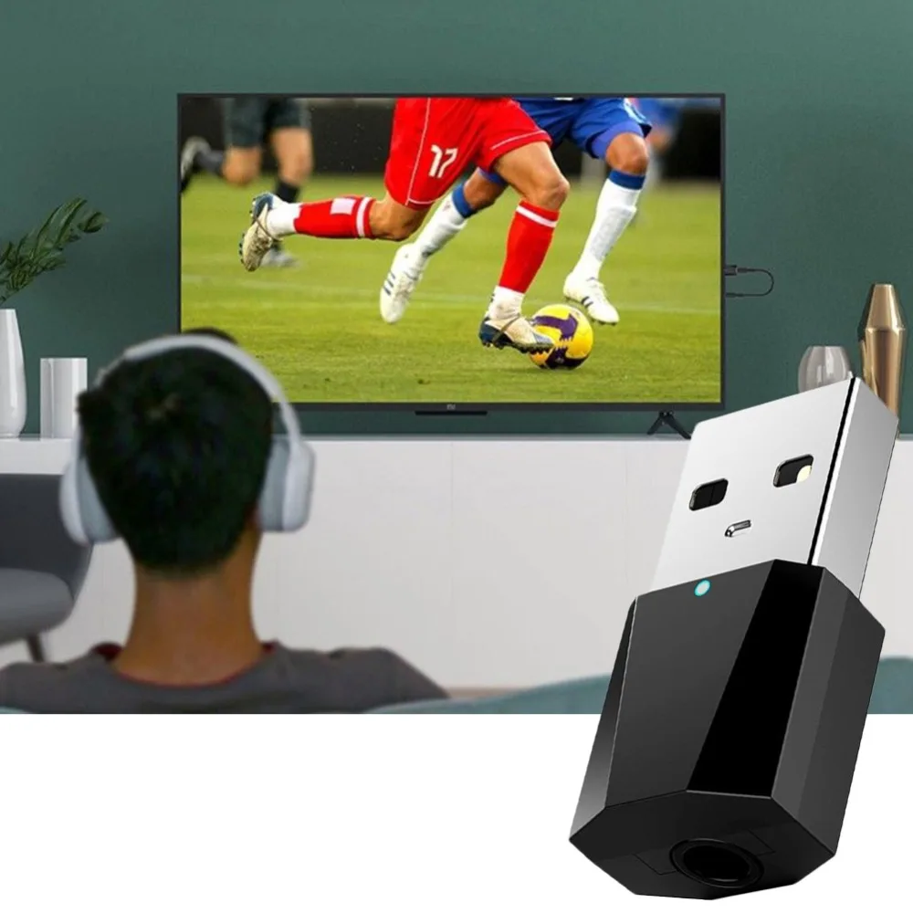 USB портативный Bluetooth 4,2 стерео аудио передатчик для ТВ телефона ПК