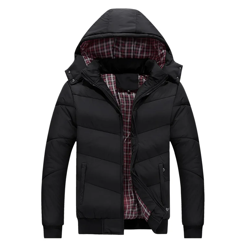 Fashion fur collar zipper parkas men winter jacket 2022 new thickened warm detachable hat jackets coat clothes | Мужская одежда
