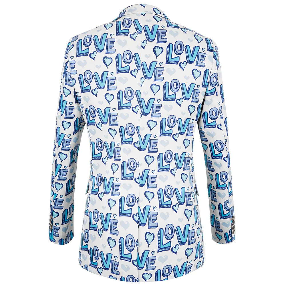 WINWAY 2019 Fashion Letter Print Casual Slim Fit Formal Suit Jacket Blazer Designs Stage Costumes For Christmas Festival Party | Мужская