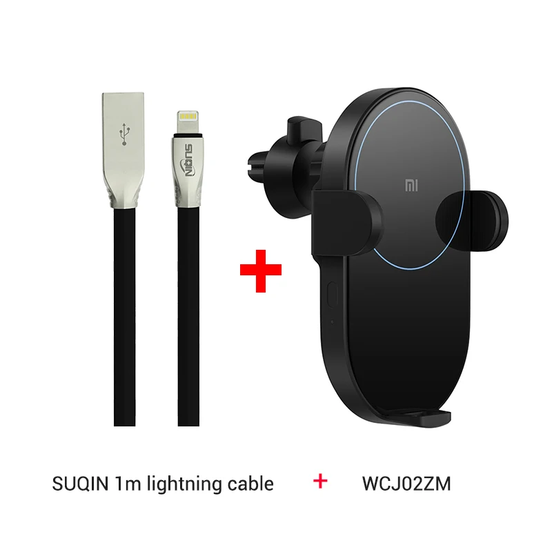 Add lightning cable Беспроводное автомобильное зарядное устройство Xiaomi Wireless Car Charger из России - Тип штекера: Add lightning cable