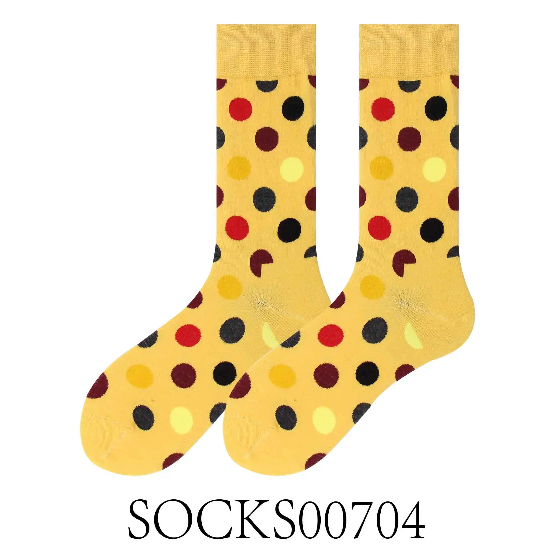 SOCKS00704 Счастливые носки весна лето осень пара чесаные хлопковые запасы Красочный Узор в горошек дышащий Свадебный костюм путешествия Вечерние - Цвет: SOCKS00704