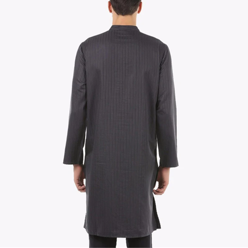 Исламский ТОБ рубашки костюм полосатый ТОБ Jubba мужская одежда халат с длинным рукавом Saudi Arabe ТОБ мусульманский Тауб индийская одежда