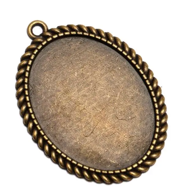 antique bronze 5 шт. овальная пустая база кабошон база из старинной бронзы Подвеска Установка для 30x40 мм стекло кабошон камея DIY ожерелье Фурнитура - Цвет: antique bronze