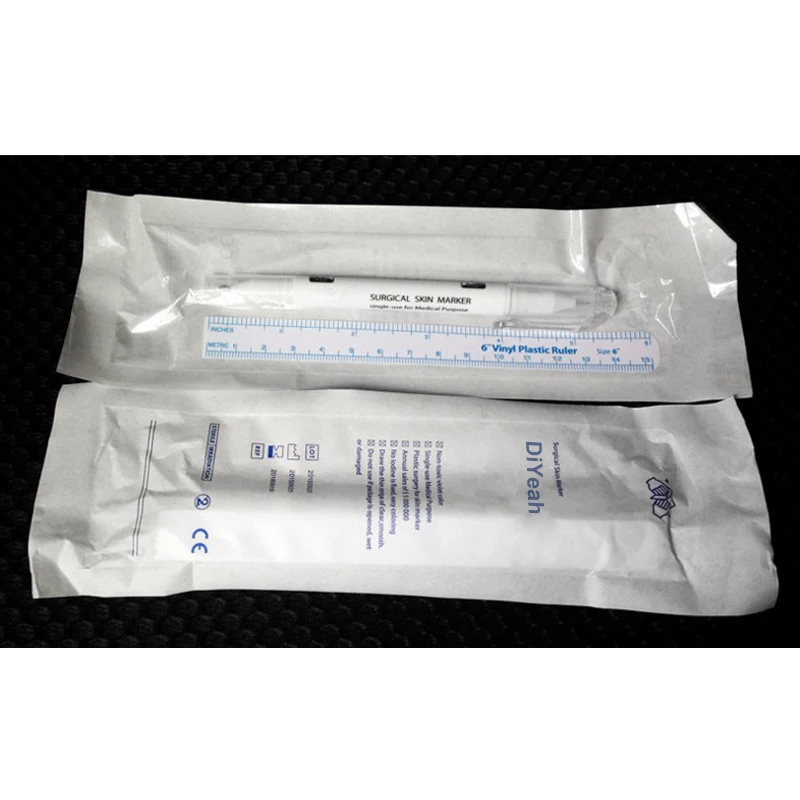 Хирургический маркер для бровей 5 шт. ручка татуажа стерильная линейка Двойные