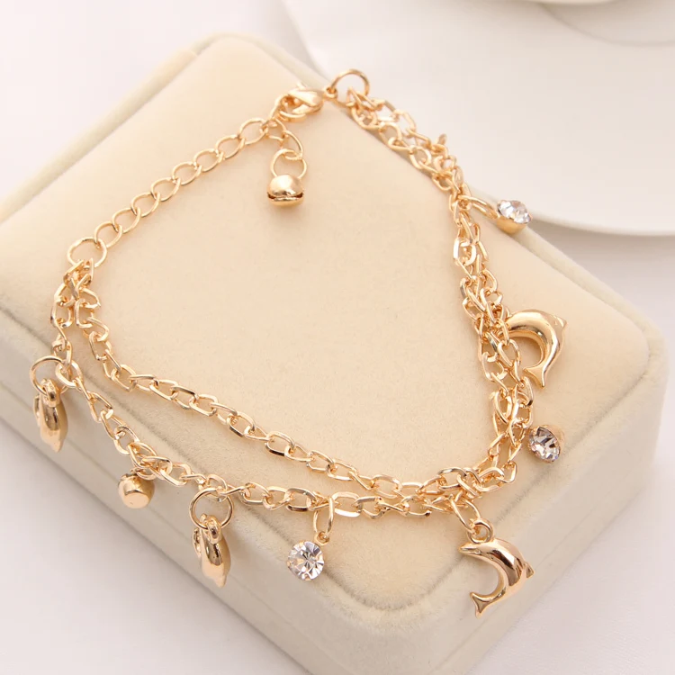 Новые женские модные изящные золотые 10 очаровательных подвесок с дельфином и