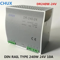 240w 24v 10a switching power supply din rail type dc ac dr240w single output switch transformer led driver smps