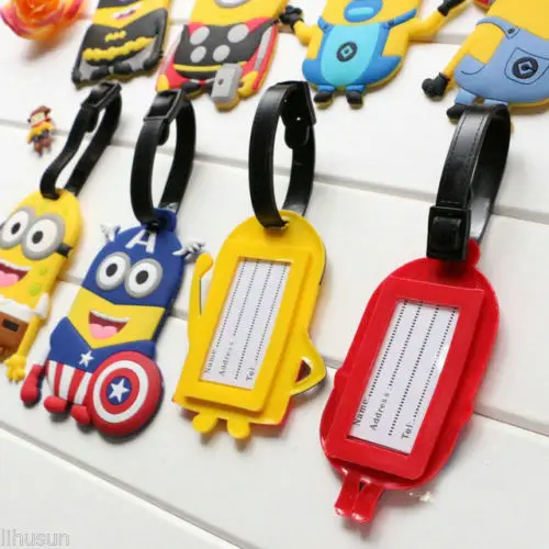 Wholesale 10pcs Cute Cartoon Minion Stereoscopic Rubber Luggage Tag Card Cover | Дом и сад