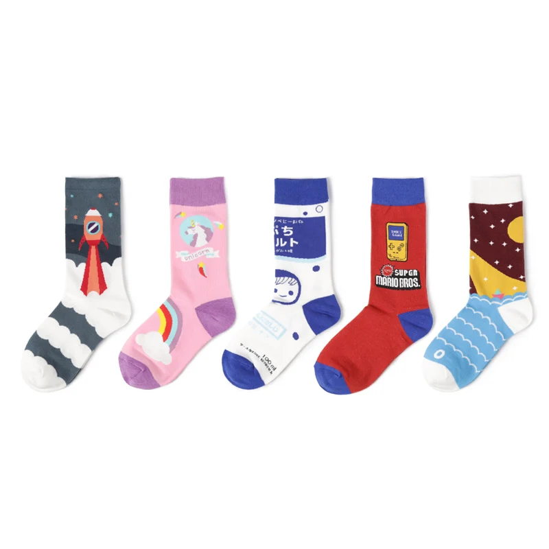 VVQIharajuku kawaii розовые женские носки уличная одежда корейский Единорог японские