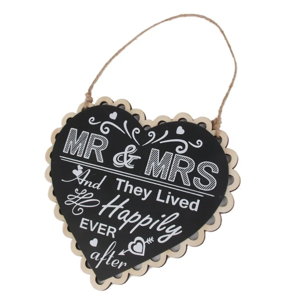 Деревянная доска в форме сердца для свадебного ремесла кулон Mr &amp Mrs Sign Hang Tag