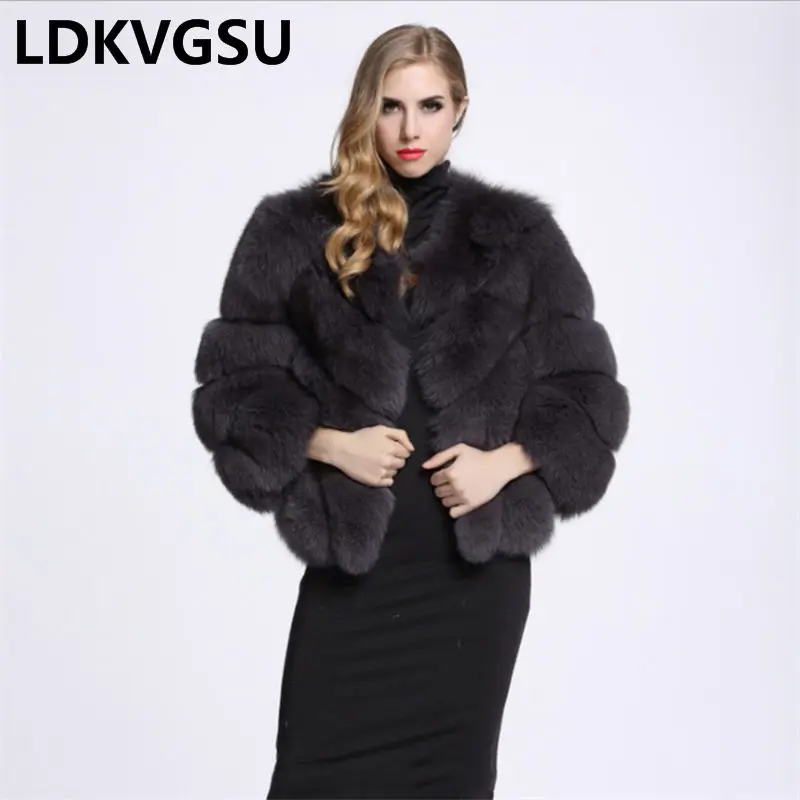 Женское зимнее пальто с длинным рукавом из искусственного меха 9 цветов | Женская