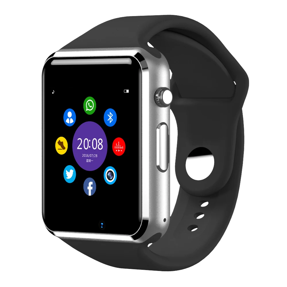 black SENBONO A1, Bluetooth, Смарт-часы, мужские, камера, sim-карта, TF, спортивные, счетчик шагов, Смарт-часы для Android смартфона, русская T15 - Цвет: black