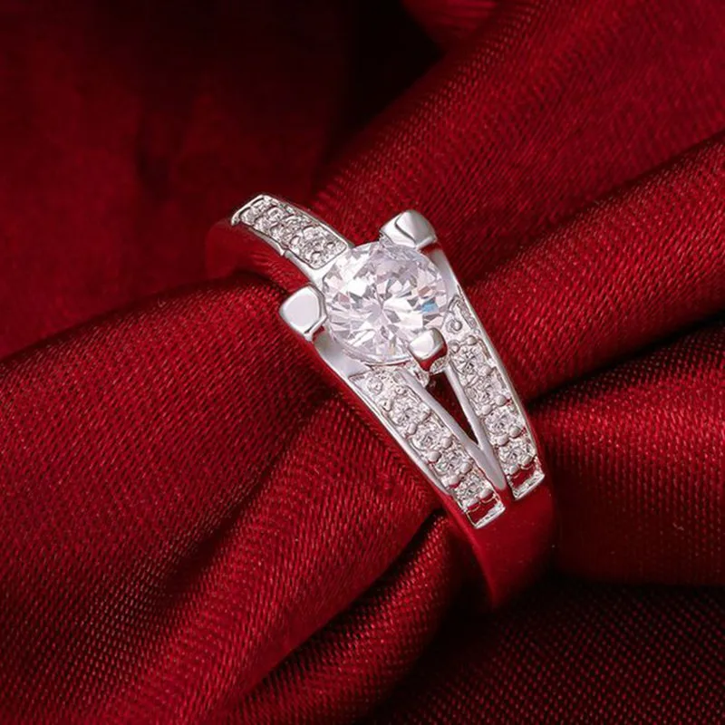 Посеребренная кольцо стерлингового серебра--Jewelry Кольцо заводские цены вставка