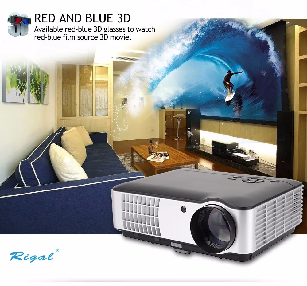 RD-806 HD светодиодный проектор, портативный 720P HD домашний кинотеатр проектор, опционально Android 6,0 Bluetooth wifi Miracast Airplay проектор