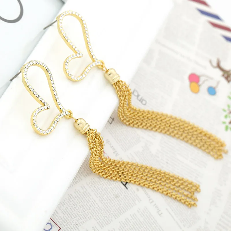 Серьги-капли Neoglory австрийские стразы дизайн в виде сердца стильный светильник с