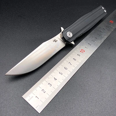 Черный ZZSQ CH3505-G10 Тактический Flipper складной нож D2 лезвие шариковый подшипник G0+ сталь ручки кемпинг карманный нож для охоты EDC инструменты - Цвет: Черный