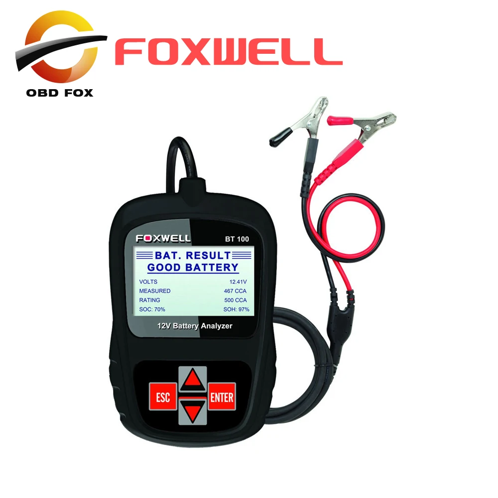 Новое поступление FOXWELL BT100 12 в автомобильный тестер батареи для затопленных AGM